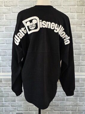 Walt Disney World Black White Spirit Jersey Sweatshirt Puff Ink Unisex Large